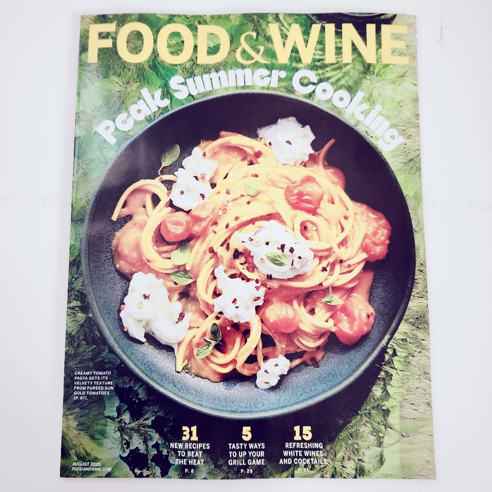 🍭7/$15 Food & Wine Magazine August 2025 Peak Summer Cooking